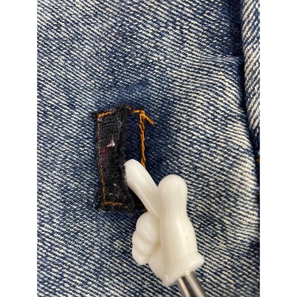 Vintage Denim Shoulder Bag Purse Adjustable Knotted Strap & Leather Accents - Picture 10 of 15